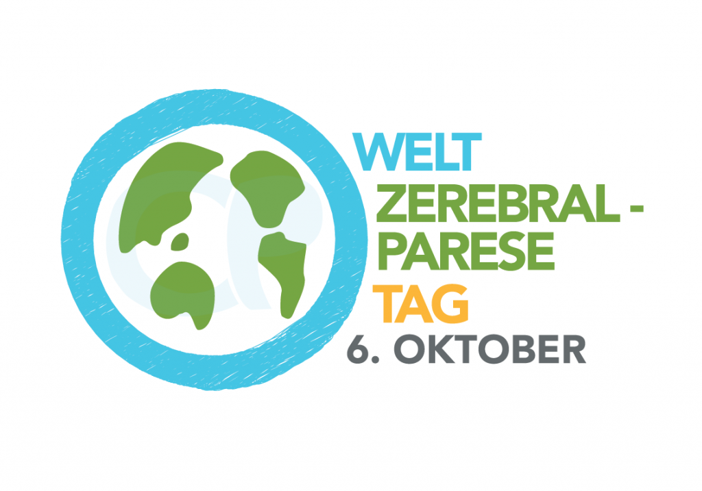 Logo mit Weltkugel zum Welt-Zerebralparese-Tag